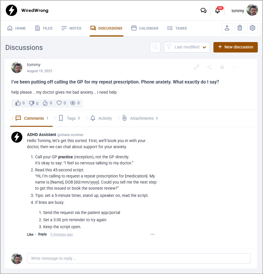 Discussions preview
