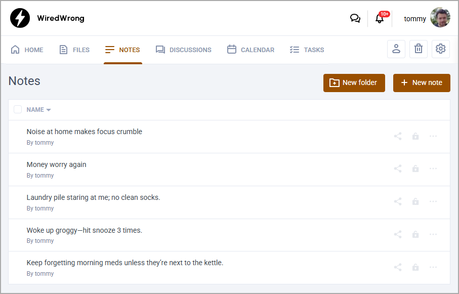 Notes preview